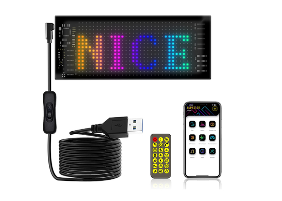 Panneau de signalisation LED flexible 16*32 Contrôle d'application affichage de défilement de message programmable Panneau LED de voiture flexible