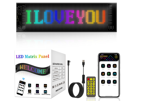 App Control Panneau de signalisation LED 20 * 64 USB flexible programmable personnalisé en défilement Message Signes de voiture Affichage numérique