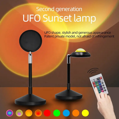 Télécommande Photographie moderne Changement de couleur Lumière du coucher du soleil Lampes de projecteur arc-en-ciel USB