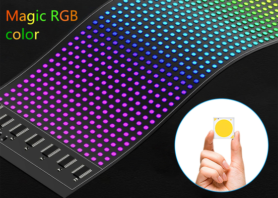 16*64 Écran LED flexible Affichage extérieur Panneau imperméable à l'eau Fenêtre de voiture Panneau LED souple