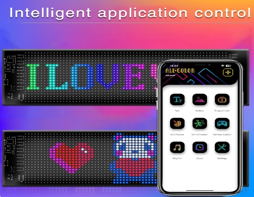 App Control Panneau de signalisation LED 20 * 64 USB flexible programmable personnalisé en défilement Message Signes de voiture Affichage numérique
