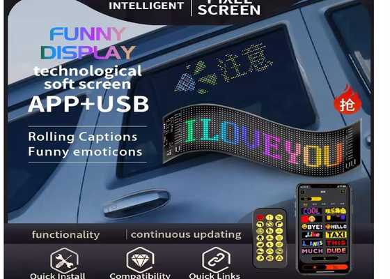 Contrôle APP Écran LED flexible défilement de message personnalisé texte panneau d'affichage LED affichage numérique pour voiture