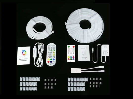 5M Full Color RGB Led Neon Flexible Silicone Strip de lumière ambiante Smart bricolage numérique Strip de course ensemble de lumière TUYA APP