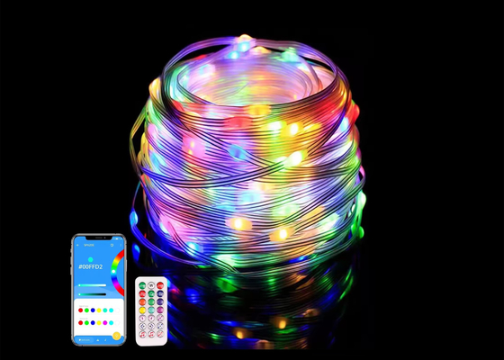 APP Lumières à cordes intelligentes LED étanche Décoration de Noël Lumières à cordes de fées Commande à distance USB intelligente