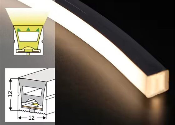 Lampe de silicone à bandes 1212 à néon à LED flexible 12*12 mm avec plafond intégré, pas de lampe principale