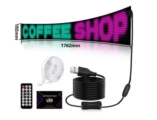 16*192 LED Smart Soft Screen App Control Car Pixel Display Pour les affichages publicitaires des magasins