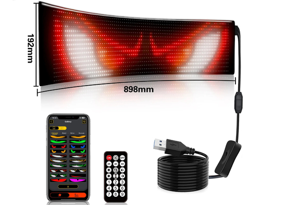 5VDC USB / 2A Super Truck Demon Eye LED Écran souple APP Bluetooth de programmation d'écran de publicité de voiture Mauvais yeux