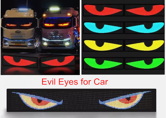 5VDC USB / 2A Super Truck Demon Eye LED Écran souple APP Bluetooth de programmation d'écran de publicité de voiture Mauvais yeux