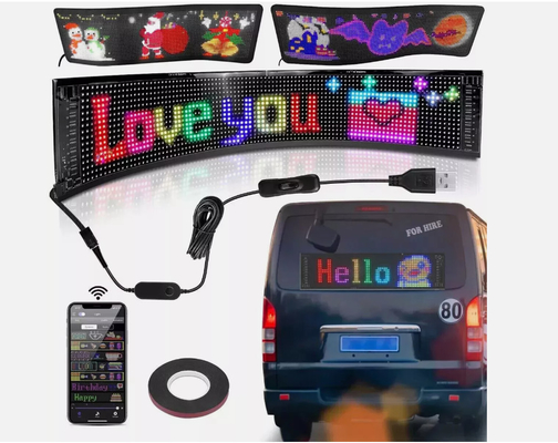 5VDC USB / 2A Super Truck Demon Eye LED Écran souple APP Bluetooth de programmation d'écran de publicité de voiture Mauvais yeux