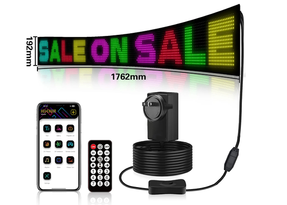 Défilement de la publicité Panneaux LED Bluetooth flexible Full RGB 5VDC câble USB alimentation pour le magasin de voiture Hôtel