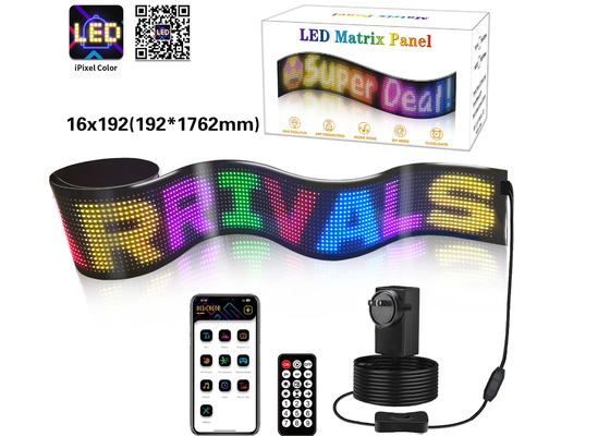 Défilement de la publicité Panneaux LED Bluetooth flexible Full RGB 5VDC câble USB alimentation pour le magasin de voiture Hôtel