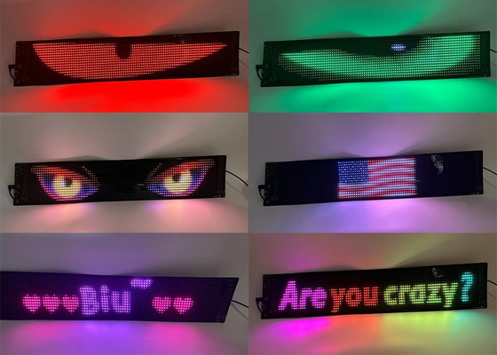 Indicateurs d'animation LED en mode personnalisé pour camion de voiture 5VDC USB/2A Écran d'affichage de texte en défilement 120x595mm