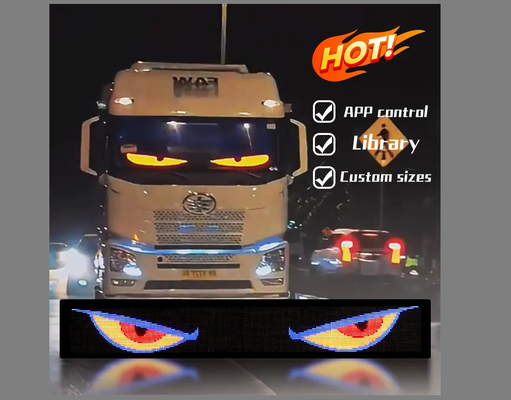 L'écran LED du camion Devil Eye Lumière de voiture Lumière dynamique de camion LED Smart Car Sticker Panneau LED programmable pour le pare-brise du camion