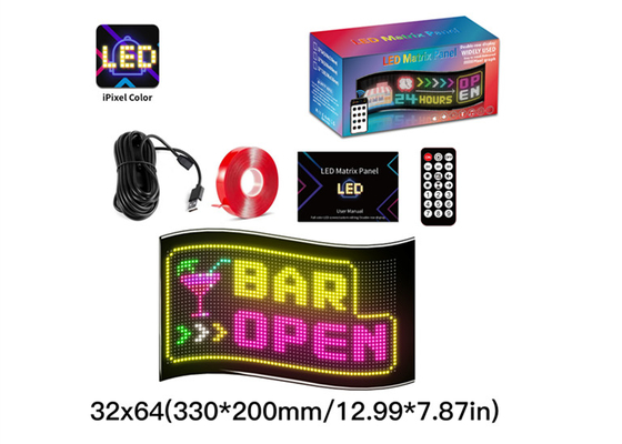 32*64 Car Truack Led Matrix Pixel Panel Diy App RGB+Remote Control Lumière d'indicateur de l'œil du diable programmable