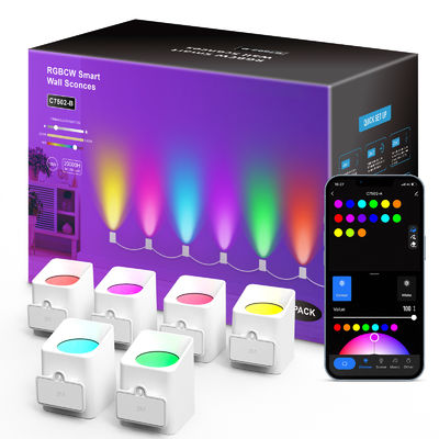 Contrôle par Bluetooth RGBCW Adressable Smart Wall Sconces / Eave Lights Pour la décoration de Noël