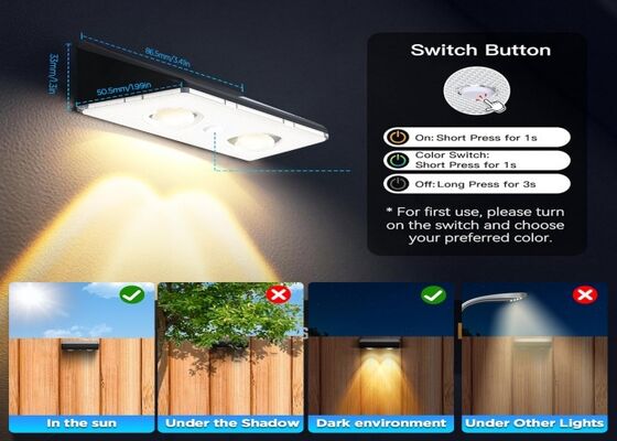 Lampe de clôture solaire RGB étanche IP67 pour la décoration